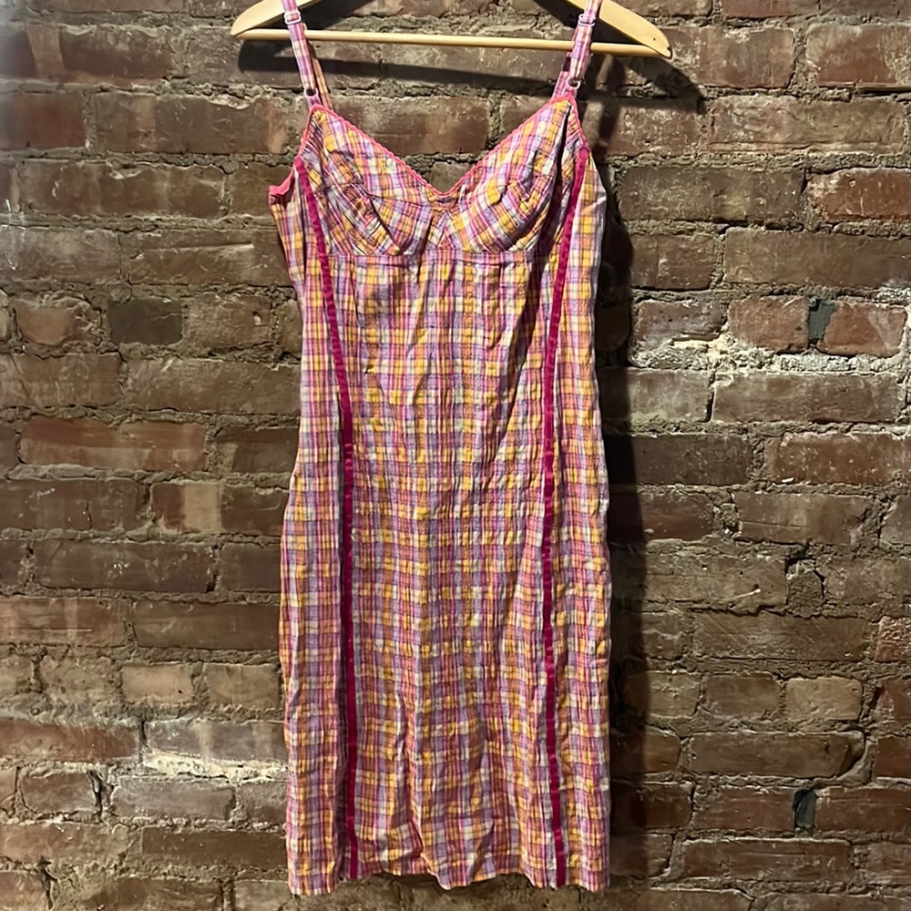 Y2K Plaid corset strapping dress